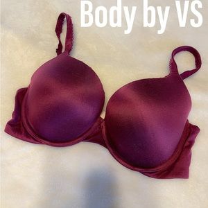 BODY BY VICTORIAS SECRET PERFECT SHAPE 34D BRA RED/CRANBERRY